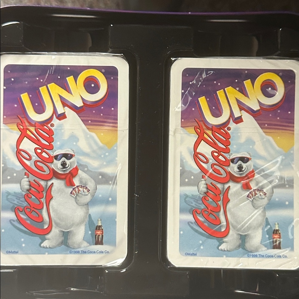 Vintage Coca Cola polar bear Uno set - Picture 2 of 2